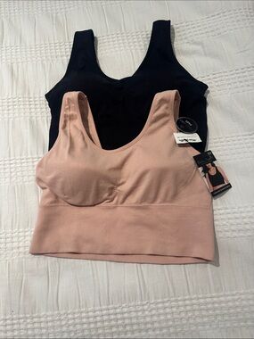 Delta Burke Black and Blush Seamless Comfort Bras (2-Bras)